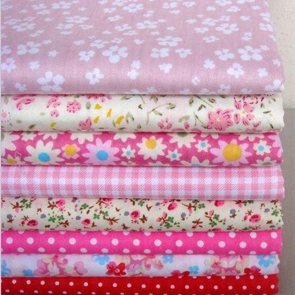8 coupons tissu patchwork coton couture 40 x 50 cm TONS ROSE 0715 - Photo n°1