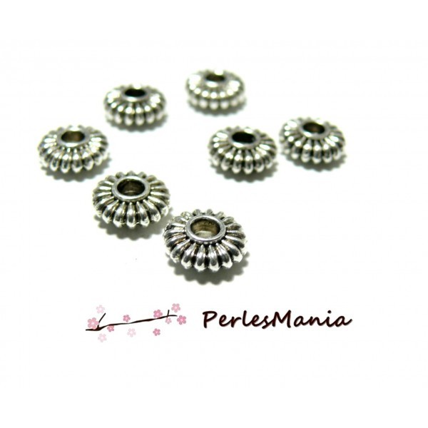 150608160518 PAX 25 perles intercalaires ROUES métal couleur Argent Antique - Photo n°1