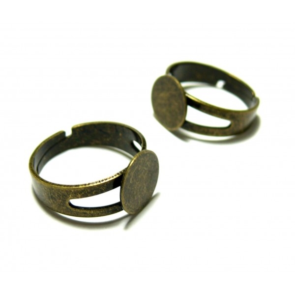 BN114708 PAX 20 supports de bague plateau lisse 10mm anneau Double Laiton Couleur Bronze - Photo n°1