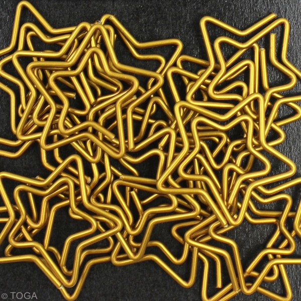 Trombones Étoile dorée - 2,5 cm - 20 pcs - Photo n°2