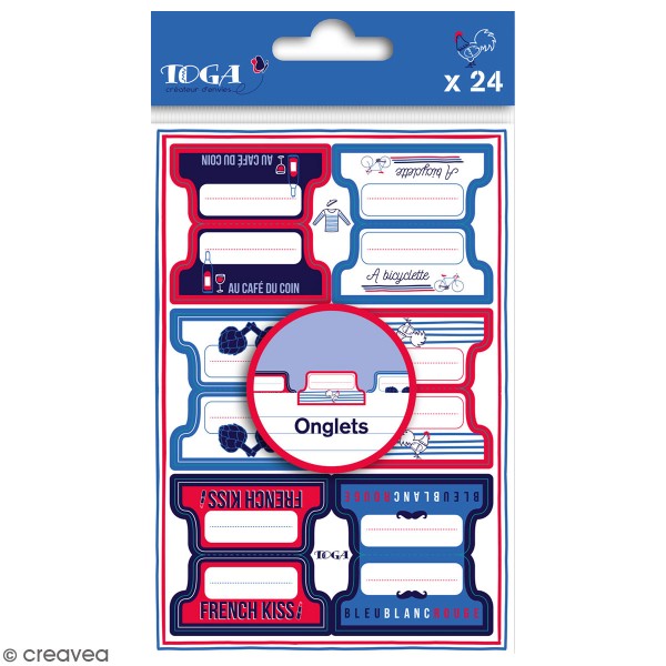 Stickers onglets - Frenchy - 24 pcs - Photo n°1