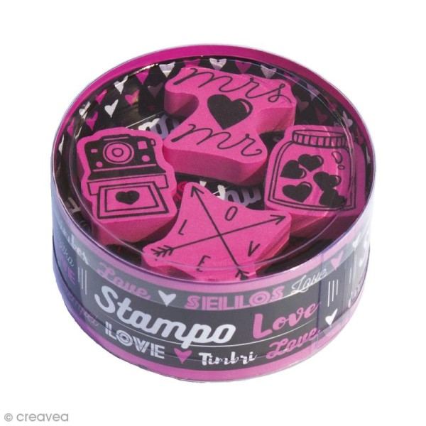 Kit Stampo Kdo - Love - 4 tampons et 1 encreur - Photo n°1