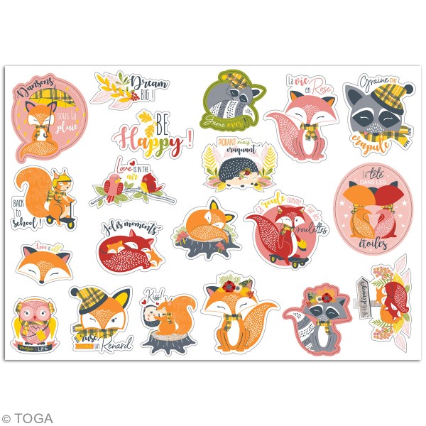 Stickers Toga - Foxy - 5 à 10 cm - 20 stickers - Photo n°2