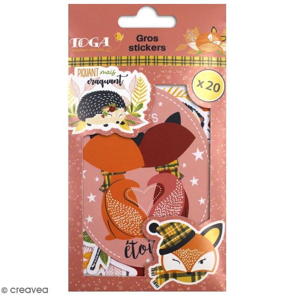 Stickers Toga - Foxy - 5 à 10 cm - 20 stickers - Photo n°1