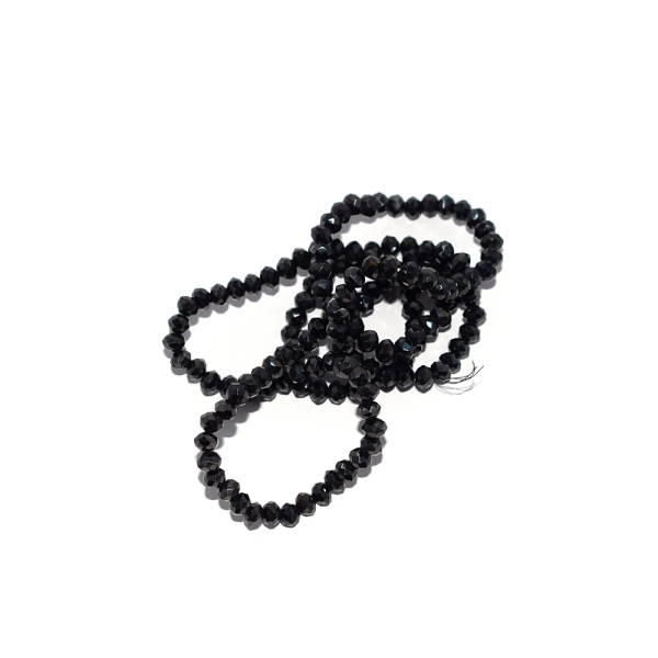 Perle à facettes rondes aplaties 3x4 mm électro noir x10 - Photo n°1