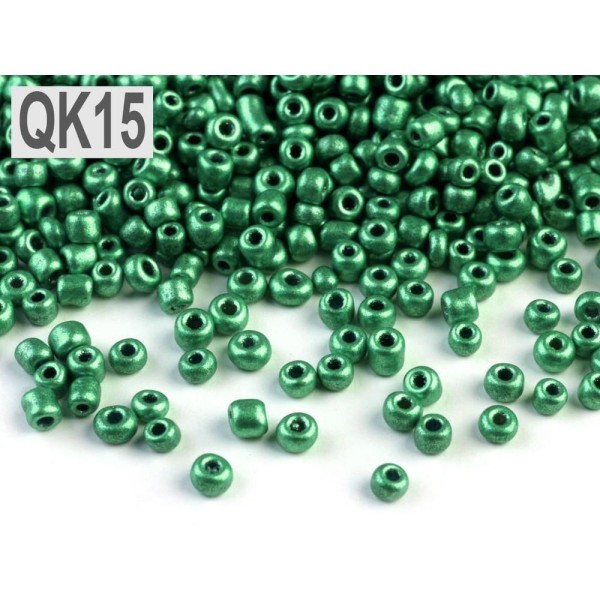50g Qk15 Mer Turquoise Métallique Perles de rocaille 12/0 - 2mm - Photo n°1