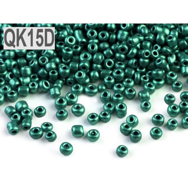 50g Qk15d Turquoise Métallique Perles de rocaille 12/0 - 2mm - Photo n°1