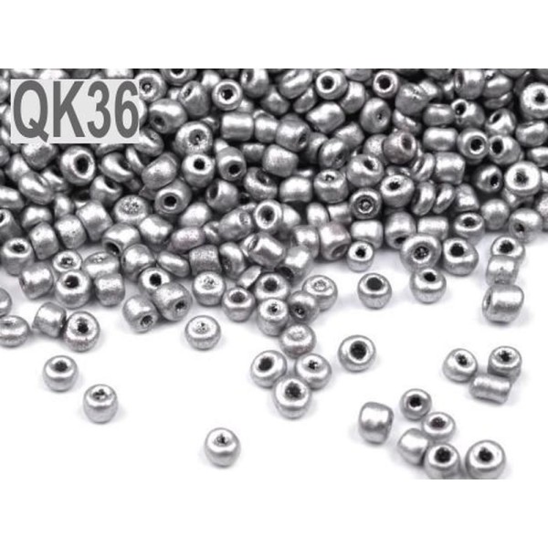 50g Qk36 Argent Métallique Perles de rocaille 12/0 - 2mm - Photo n°1
