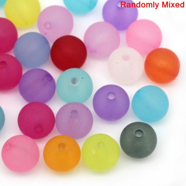 Perles givrées effet glacé 8mm 120 pces mixe couleurs - Photo n°3