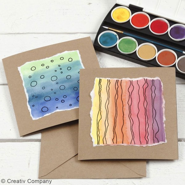 Cartes 15 x 15 cm et enveloppes - Différents coloris - 50 sets - Photo n°3