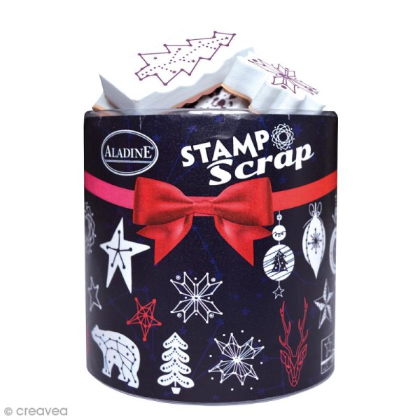 Kit Stampo Scrap - Constellation - 32 tampons + 1 encreur noir - Photo n°1
