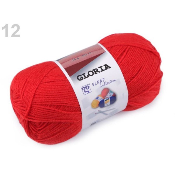 1pc 12 (52180) Rouge à Tricoter Gloria 50g Vlnap, Tricot, Crochet, Broderie, Mercerie, - Photo n°1