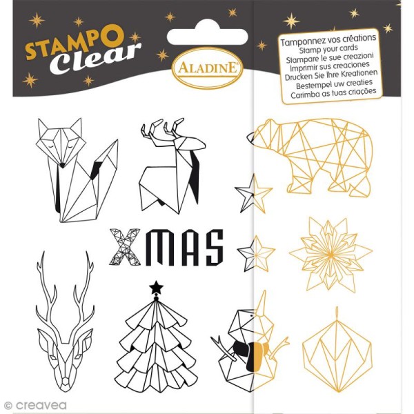 Kit Stampo Clear - Origami - 11 motifs - Photo n°1