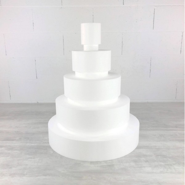 Pièce montée Wedding Cake, Hauteur 62 cm, Base Ø 50cm à 10cm, 5 étages en Polystyrène - Photo n°1
