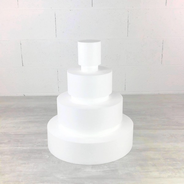 Petite Pièce montée Wedding Cake, Hauteur 49 cm, Base Ø 40cm à 10cm, 4 étages en Polystyrène - Photo n°1
