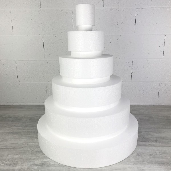 Pièce montée Wedding Cake, Hauteur 75 cm, Base Ø 60cm à 10cm, 6 étages en Polystyrène - Photo n°1