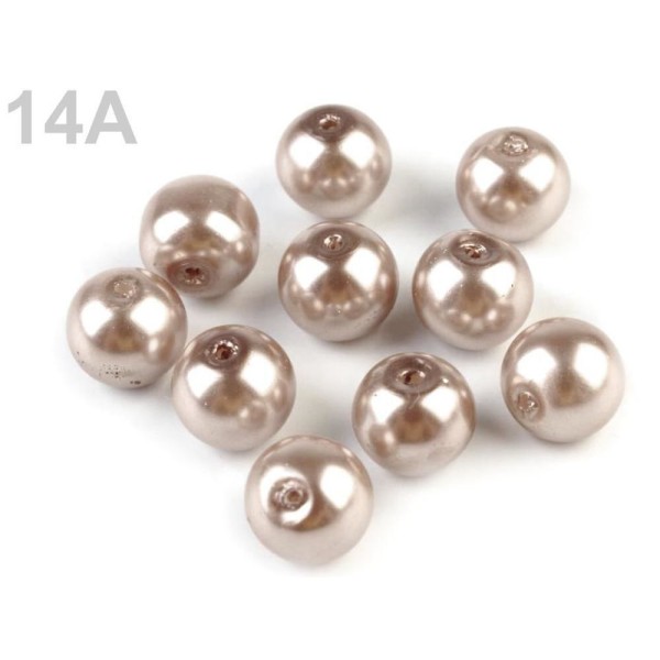 50g 14a Beige Rond Verre Perles Imitation Perles de 8mm, de Perles de Bijoux, de Perles de Bijoux, d - Photo n°1
