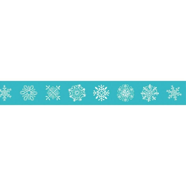 Washi Ruban Décoratif Adhésif - 10 M x 15 mm - Bleu Et de Flocons de neige, Folia Bringmann - Photo n°1