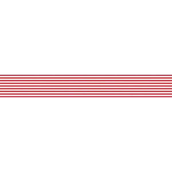 Washi Ruban Décoratif Adhésif - 10 M x 15 mm - Blanc Et Bandes Rouges, Folia Bringmann - Photo n°1