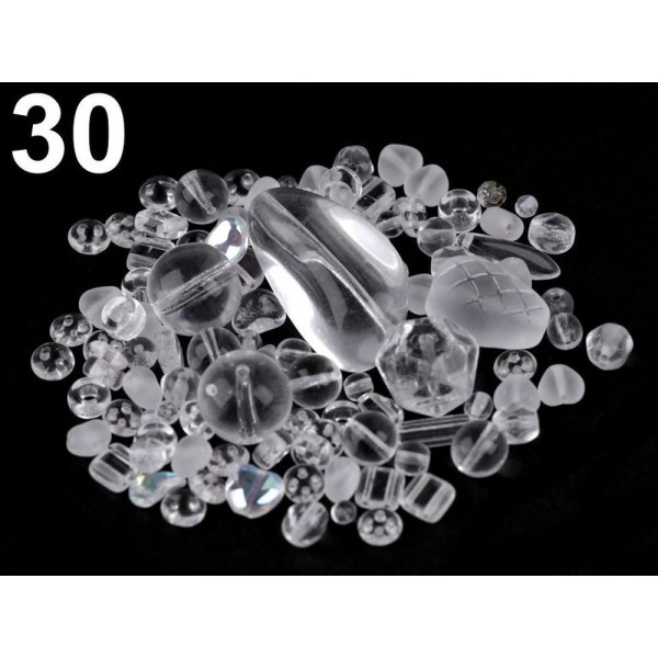 100g de 30 Cristal Mixte Rumsh Perles de Verre 2e Qualité, des Perles Différentes, Perles tchèques, - Photo n°1