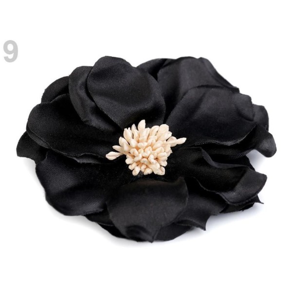 2pc 9 Noir Fleur de Tissu ø 75mm, d'Autres Fleurs À Coudre Ou à coller Sur, des Vêtements, des Chaus - Photo n°1