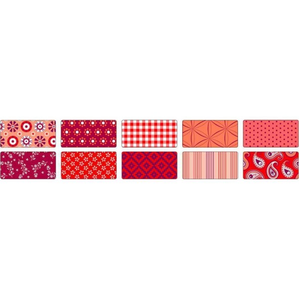 Motif de Carton - notions de base-Rouge - 270 g / M2 50x70 Cm, 10 Feuilles Dans 10ti Motifs, Folia B - Photo n°2