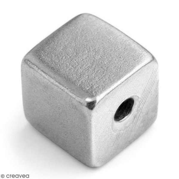Perles cubes à graver - Métal - 11 mm - 1 pièce - Photo n°1