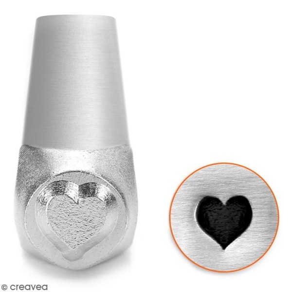 Tampon poinçon pour gravure métal - Coeur plein - 6 mm - Photo n°1