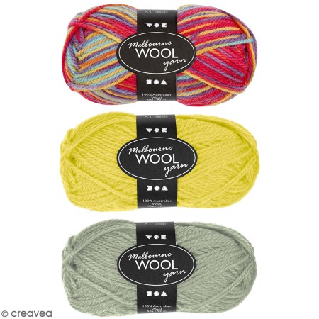 Pelote de laine Melbourne - Différents coloris - 50 gr - 92 m