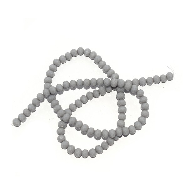 Perle à facettes rondes aplaties 4x6mm gris x10 - Photo n°1