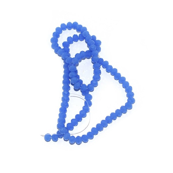 Perle à facettes rondes aplaties 4x6mm bleu mauve x10 - Photo n°1