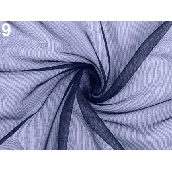 1m 9 (12-01) Bleu Foncé en Mousseline de soie, Tulle, Organza Et Satin, Tissus - Photo n°1