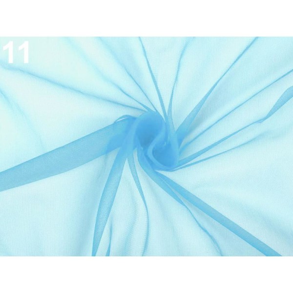 1m 11 (05-03) Bleu Azur en Mousseline de soie, Tulle, Organza Et Satin, Tissus - Photo n°1