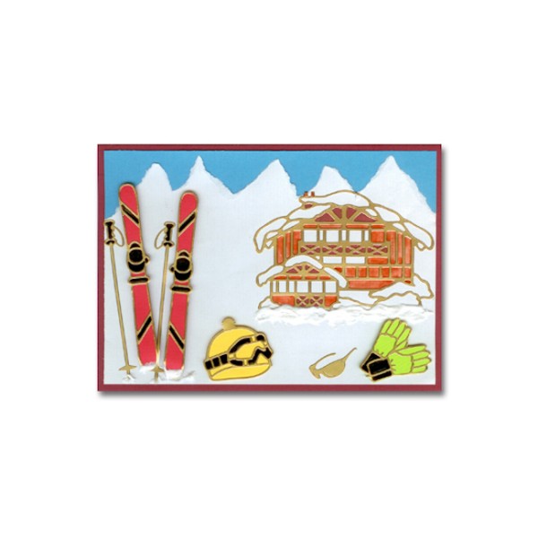 Starform Outline Stickers N° 907 Sports d'Hiver Ski Auto-collants Peel Offs Scrapbooking Carterie - Photo n°2