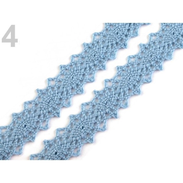27m Bleu clair Coton Dentelle Garniture Largeur 12mm, Et de la Literie, de Madère, de la Mercerie - Photo n°1