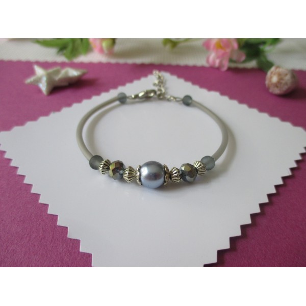 Kit bracelet fil à mémoire de forme gris et argent mat - Photo n°1