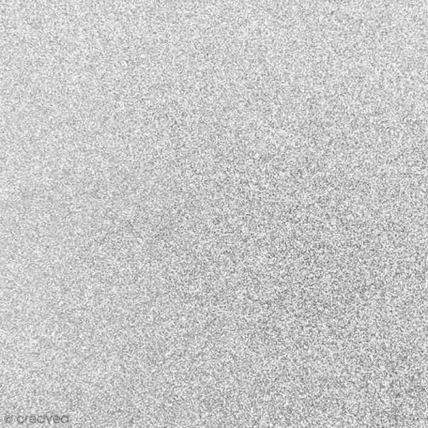 Feuille thermocollante Grise argentée pailletée - 15 x 18,5 cm - Photo n°1