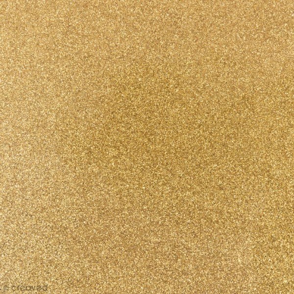 Feuille thermocollante Jaune dorée pailletée - 15 x 18,5 cm - Photo n°1