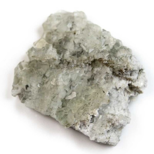 Fluorite verte cristallisée sur matrice silico-calcaire - 194 grammes. - Photo n°1