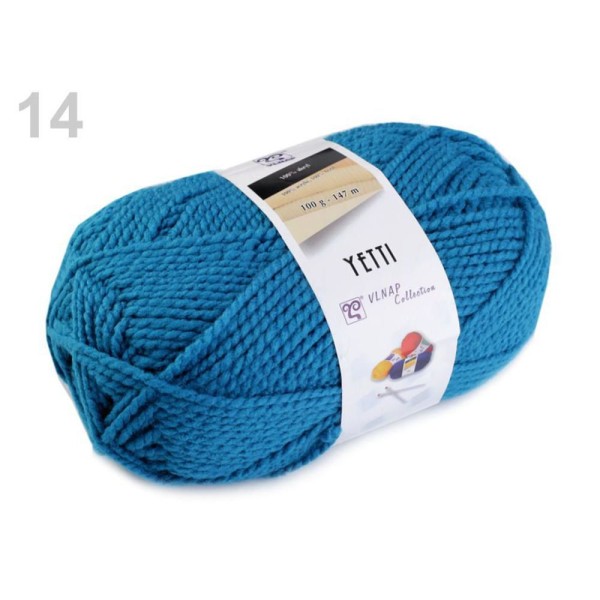 1pc 14 (54777) Bleu Turquise Fil à Tricoter 100 g Yetti, Tricot, Crochet, Broderie, Mercerie, - Photo n°1
