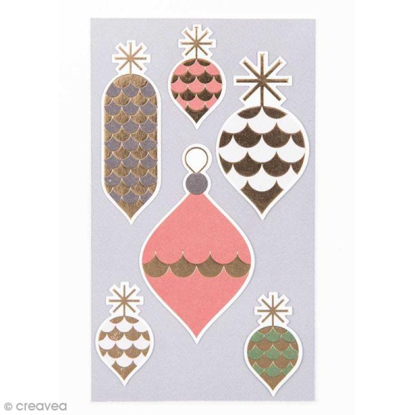 Stickers Décorations de sapin de Noël De 3 à 6 cm de hauteur - 24 pcs - Photo n°1