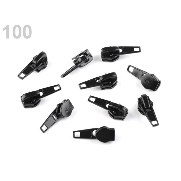20pc 100 Curseur Noir Pour les Fermetures éclair en Nylon 6mm, Curseurs Et Autres, Mercerie, - Photo n°1