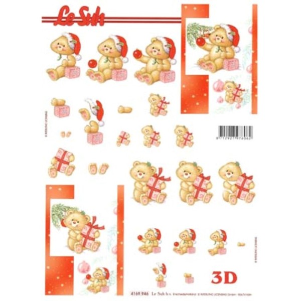 Carte 3D à découper - Ourson jaune et cadeaux - 4169946 - Photo n°1