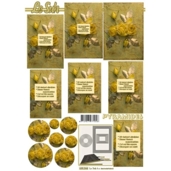 Carte 3D à découper - Roses jaunes - 630044 - Photo n°1