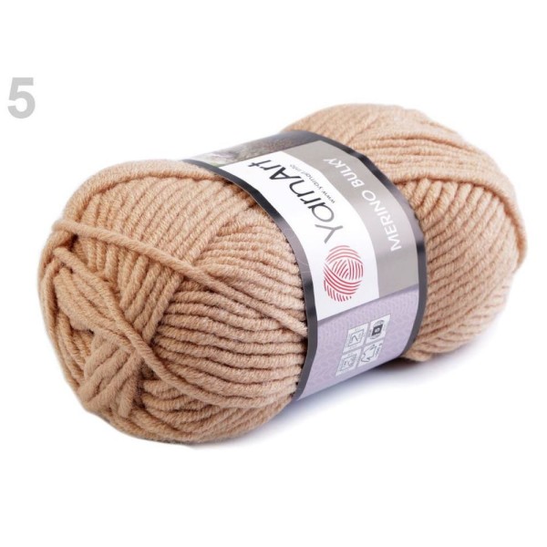 1pc 5 (511) Beige Fil à Tricoter 100 g de Mérinos Encombrants, Tricot, Crochet, Broderie, Mercerie, - Photo n°1