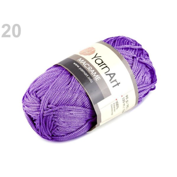 1pc 20 (135) Violet Fil à Tricoter Macrame 90g Yarnart, Tricot, Crochet, Broderie, Mercerie, - Photo n°1