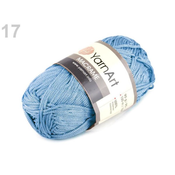 1pc 17 (133) la Lumière Bleue du Fil à Tricoter Macrame 90g Yarnart, Tricot, Crochet, Broderie, Merc - Photo n°1
