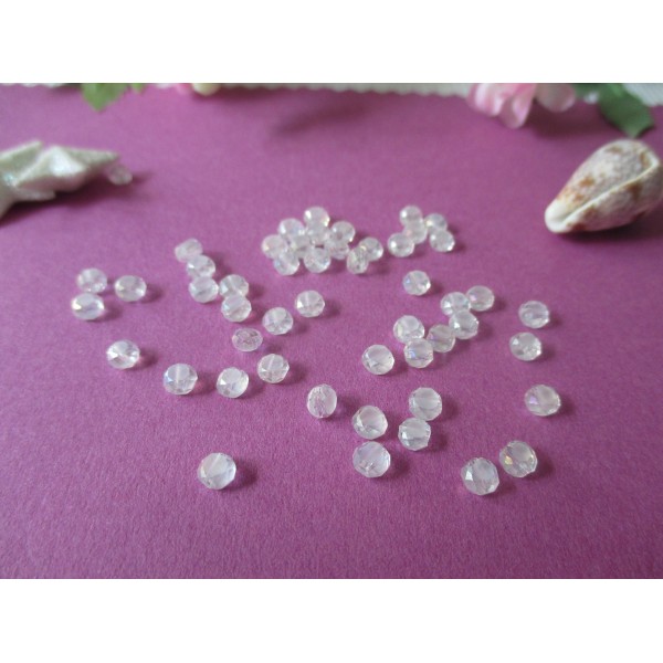 Perles en verre palet 4 mm blanche AB x 80 - Photo n°2