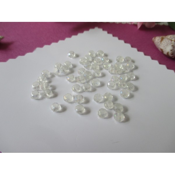 Perles en verre palet 4 mm blanche AB x 80 - Photo n°1