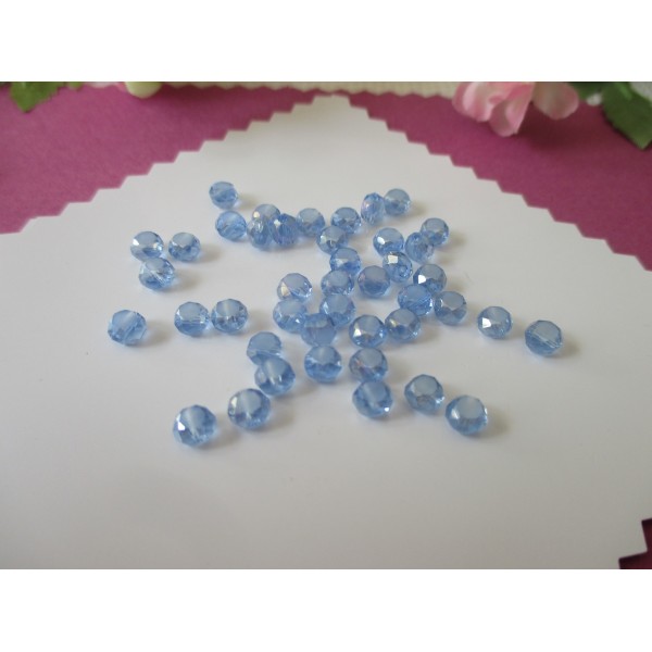 Perles en verre palet 4 mm bleu AB x 60 - Photo n°1